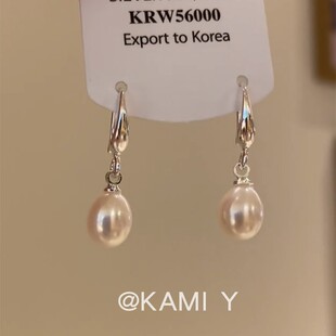 KAMI Y高级感气质天然淡水珍珠耳钩耳环女个性简约百搭设计感耳饰