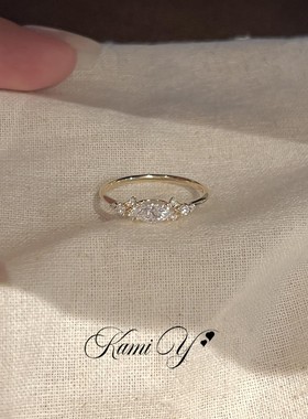 清冷感爆闪极细锆石素圈戒指女