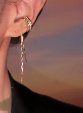 高级感锆石耳骨夹无耳洞耳饰女夏ins冷淡风简约气质小众设计耳夹