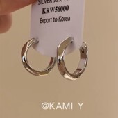 KAMI Y精致气质通勤金属不规则耳扣耳环女韩版 高级感百搭简约耳饰