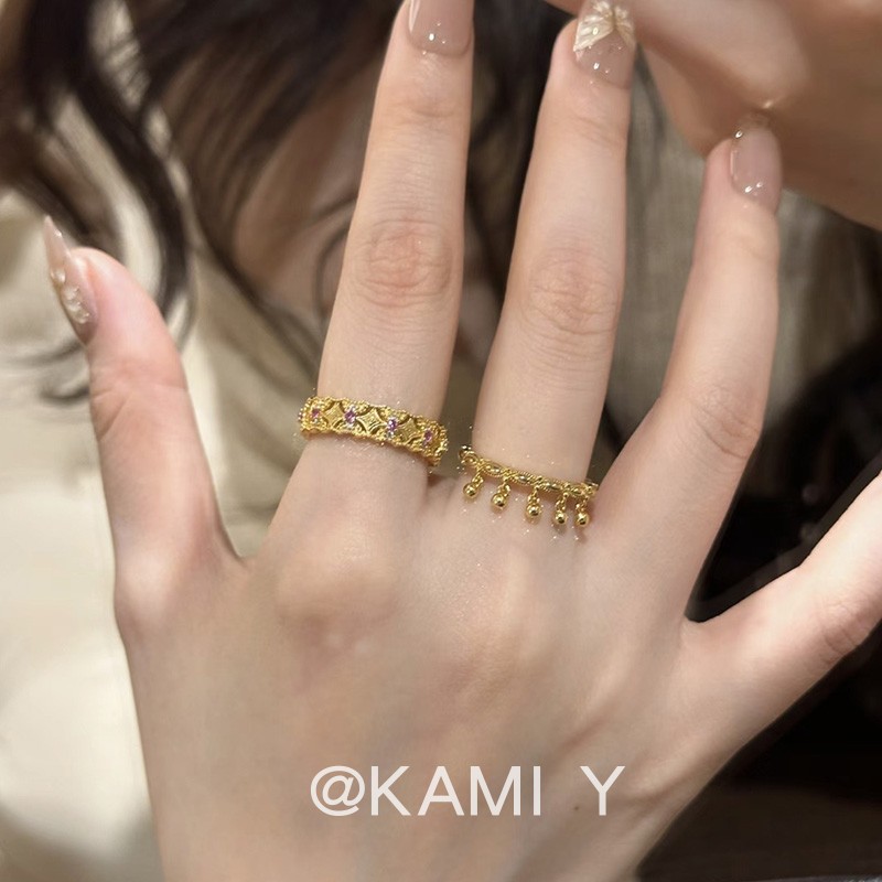 轻奢小众设计简约气质指环开口戒