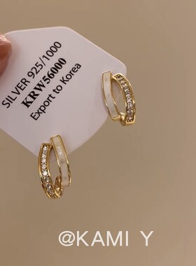 KAMI Y法式复古滴釉几何双层耳环女小众轻奢高级气质百搭时尚耳饰
