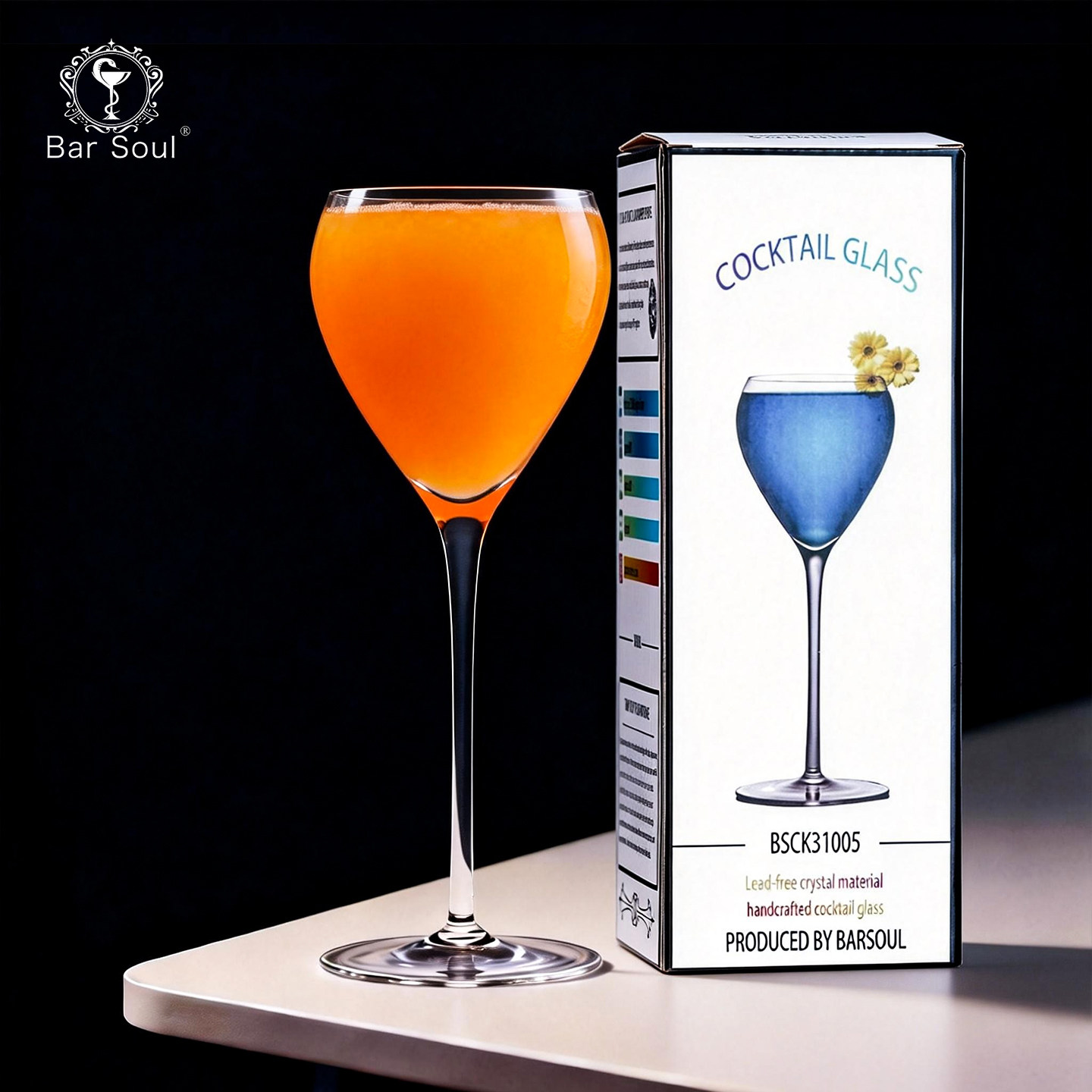 调酒师 K31005心形鸡尾酒杯 日式水晶180ml专业版酒吧杯子 手工杯