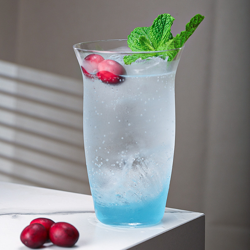 调酒师bsck3005日式水晶海波长饮果汁金汤力金菲士长岛鸡尾酒杯