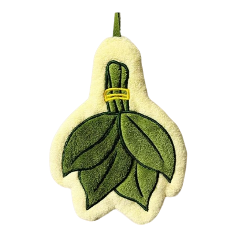 创意可爱柚子叶擦手巾可挂式吸水亲肤小毛巾家用厨房加厚抹布实用