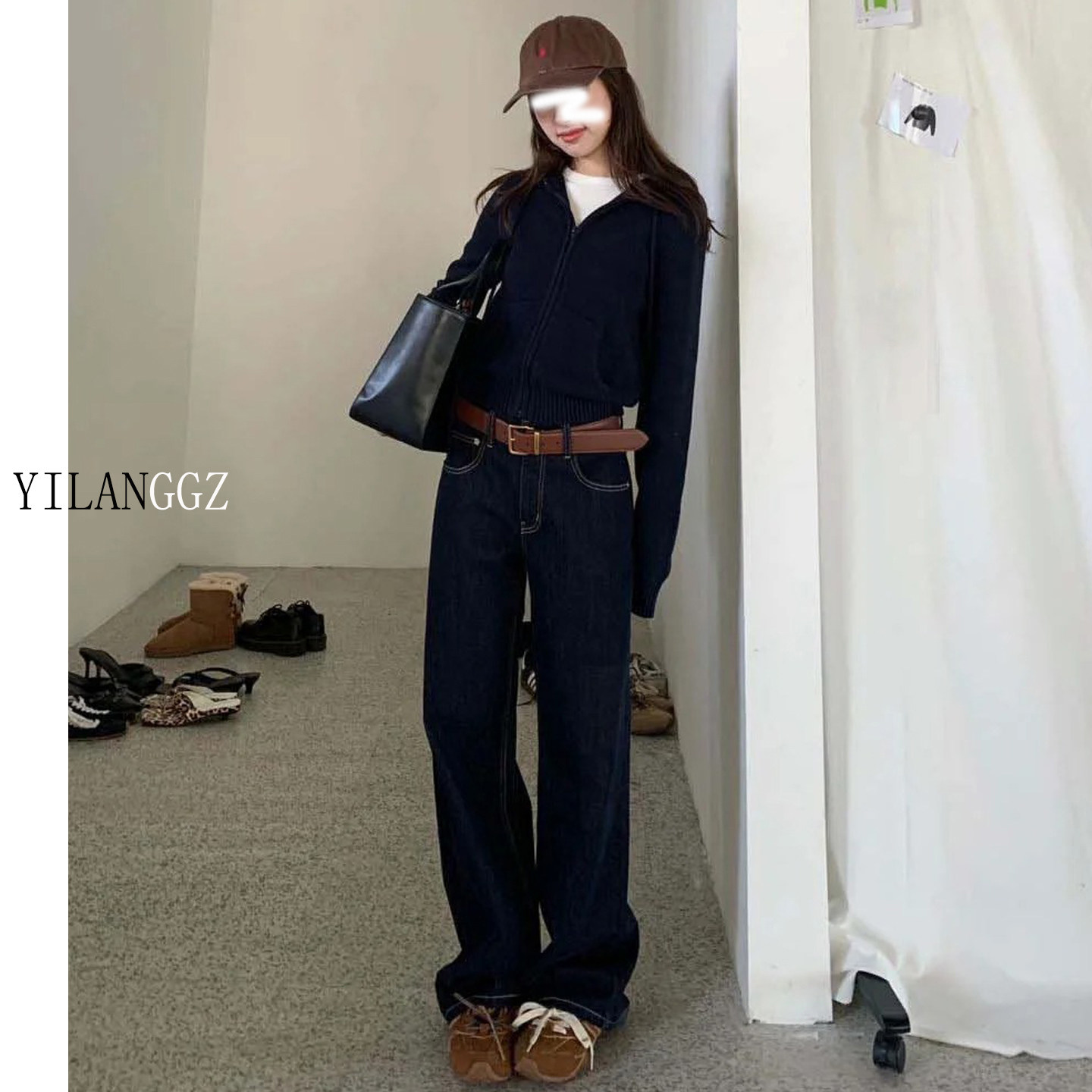 高个子180超长版丹宁蓝直筒牛仔裤女2025年新款春秋深蓝色175加长