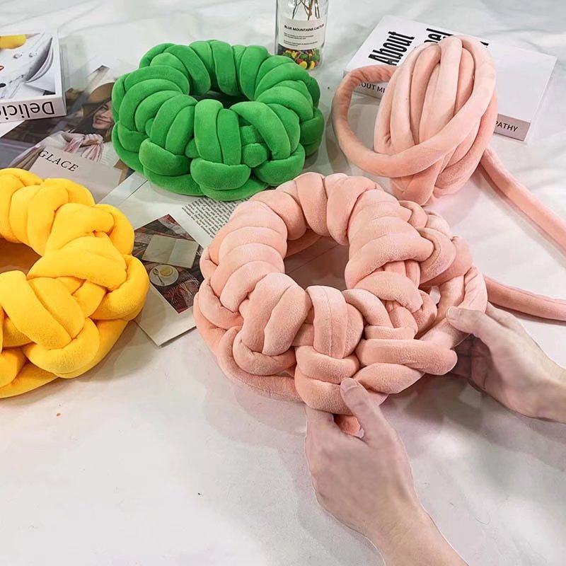 超粗布条冰岛毛线手工编织宠物窝