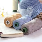 rlk丝光棉麻毛线空心轻体冰丝扁带线手工编织diy钩针夏季 凉帽包包