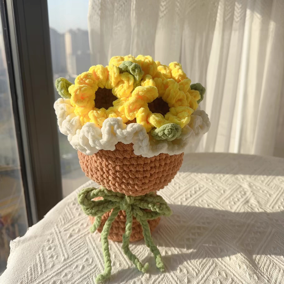 冰条线向日葵玫瑰手捧花束材料包