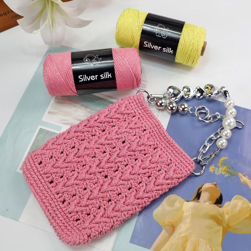 rlk夏季2mm闪银空心圆股棉线