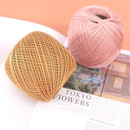 蕾丝线丝光棉毛线中细手工钩针