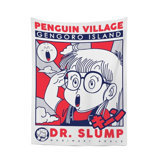 墙布挂布ins卧室超大 阿拉蕾怪博士与机器娃娃复古二次元海报挂布