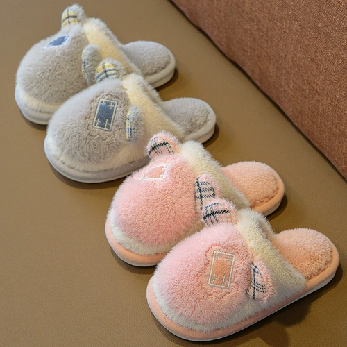 Детские удерживающие тепло мультяшные тапочки подходит для мужчин и женщин, нескользящие туфли, мягкая подошва