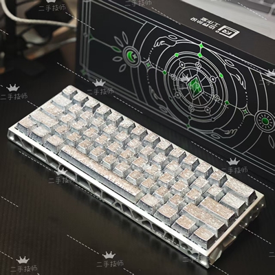 wooting60V2键盘满改定制磁轴客制化打瓦镂空铝壳冰霜银碎银几两