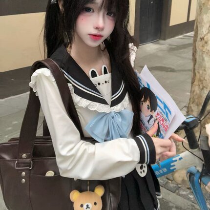 萌款小稚兔原创正版jk制服日系学院风收腰水手服制服套装