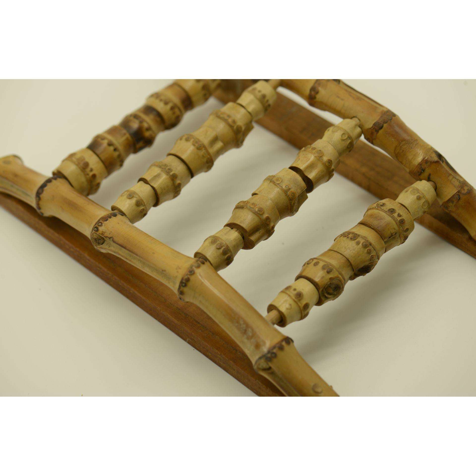 纯手工天然竹木材四排指甲辊按摩足部手指按压足部按摩器