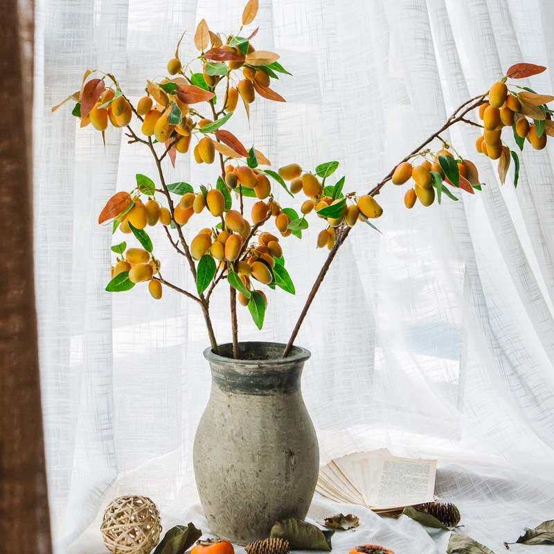 觅点 仿真小芒果花果树枝果实家居软装饰品客厅餐厅摆设拍摄道具