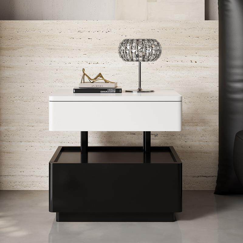 意式极简实木烤漆床头柜卧室轻奢高级感悬浮创意设计感小众床边柜