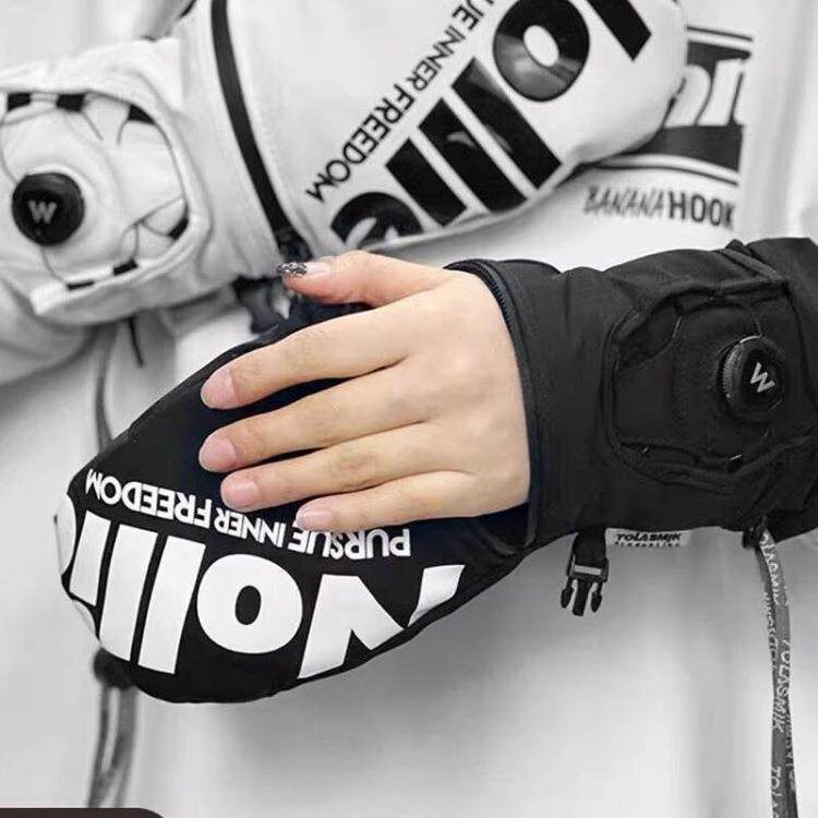 滑雪手套内置护腕凯夫拉旋钮拉链男女带内胆防水耐磨单板