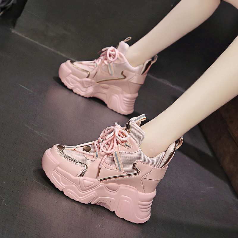 老爹鞋女款显脚小2024春秋新款百搭10cm内增高女鞋厚底运动休闲鞋