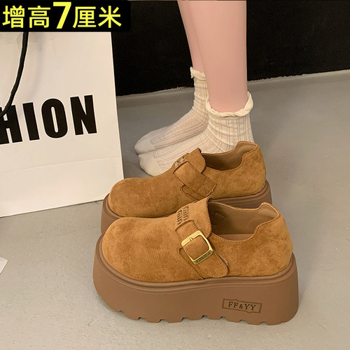 百搭秋季增高全包乐福单鞋