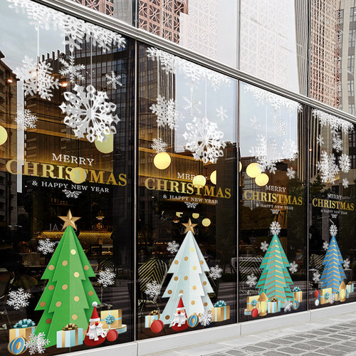 圣诞节装饰装扮玻璃门贴纸