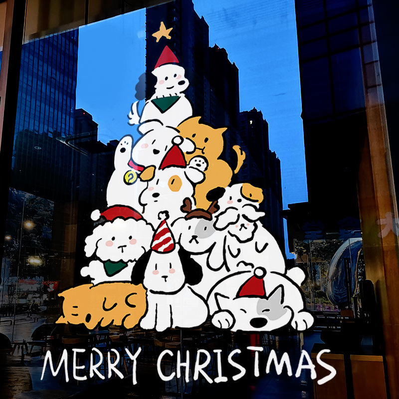 圣诞节装饰氛围布置静电贴