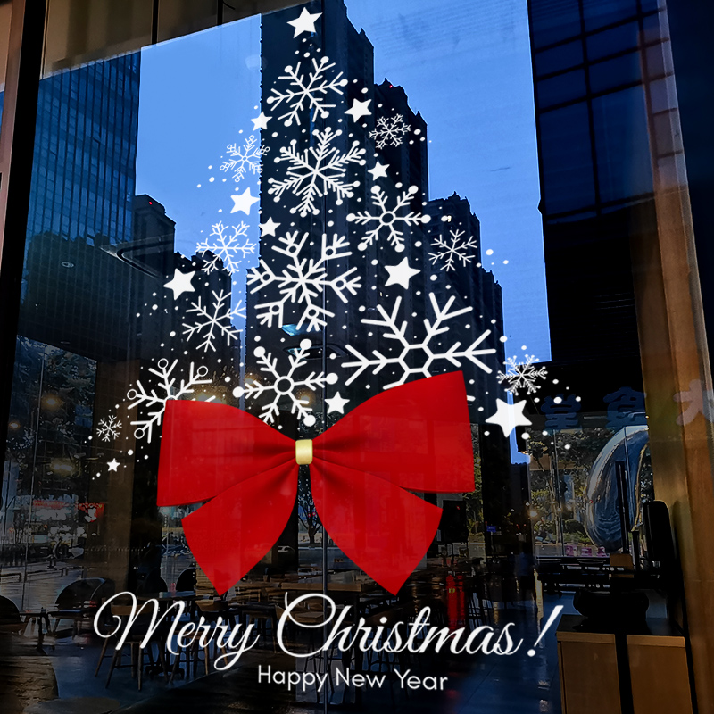 圣诞节装饰静电贴玻璃门贴纸