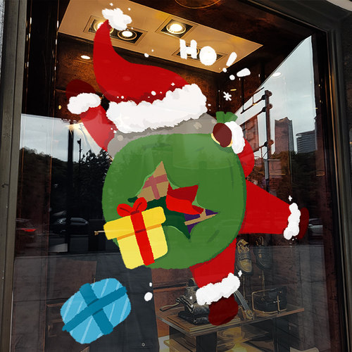 圣诞节装饰静电玻璃门贴纸