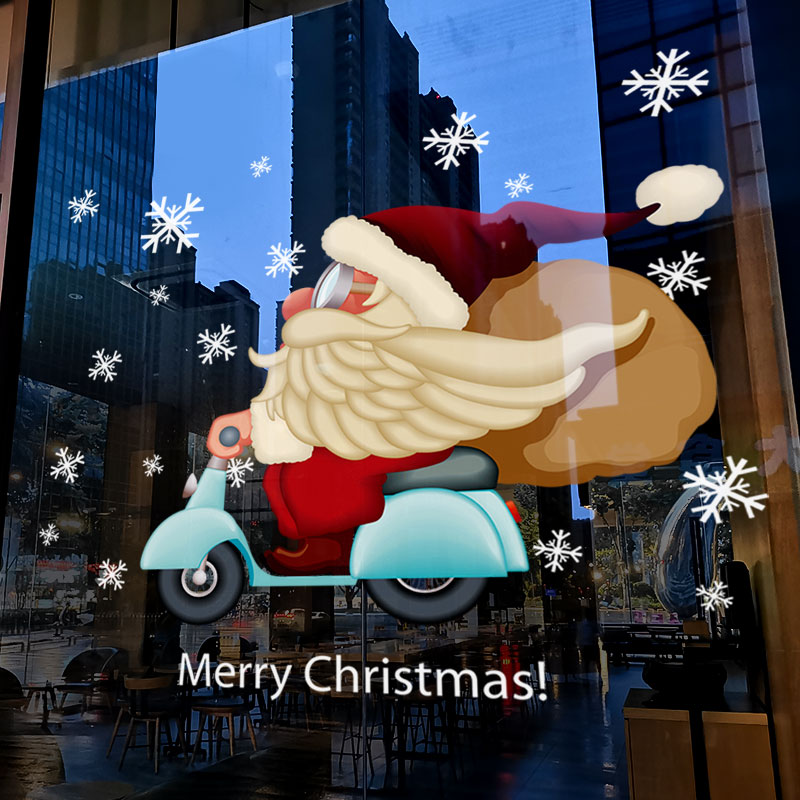 静电贴玻璃门贴纸新年装饰布置