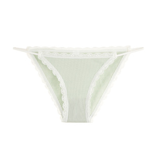 头纯棉裆 低腰细带三角裤 跨境无痕内裤 女纯棉面料螺纹蕾丝大码