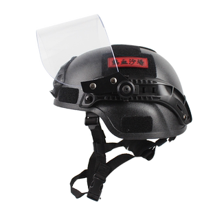 MICH2000防暴头盔+透明防暴面罩 安保CS防护 7mm加厚巡逻版买1送8