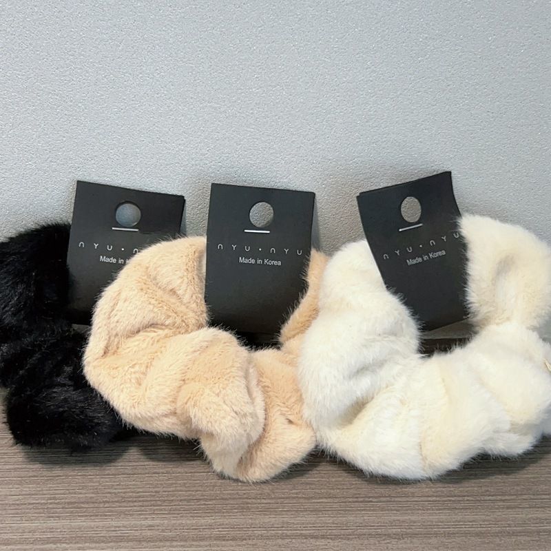 秋冬韩国软糯手感貂绒毛绒大肠发圈温柔气质淑女头绳发绳皮套发饰