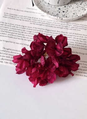 汉服红色复古花朵发夹头饰古风仙气发饰仿真花朵头饰古美