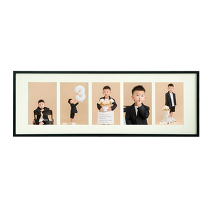 6寸多孔相框铝合金卡纸画框创意宫格组合成长记录长条相框DIY定制