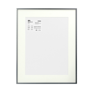 金属画框灰色30x40x50x70铝合金相框白卡纸装裱框架a4A3相框挂墙