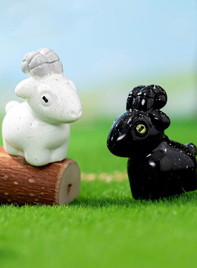 黑白小山羊公仔DIY装饰