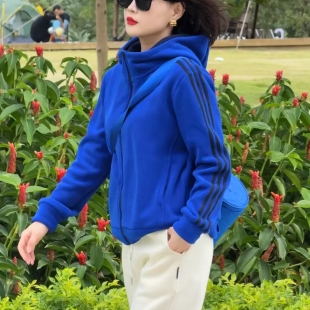 时尚 2025新款 中年妈妈休闲洋气短款 新款 连帽外套女春秋2025年春季