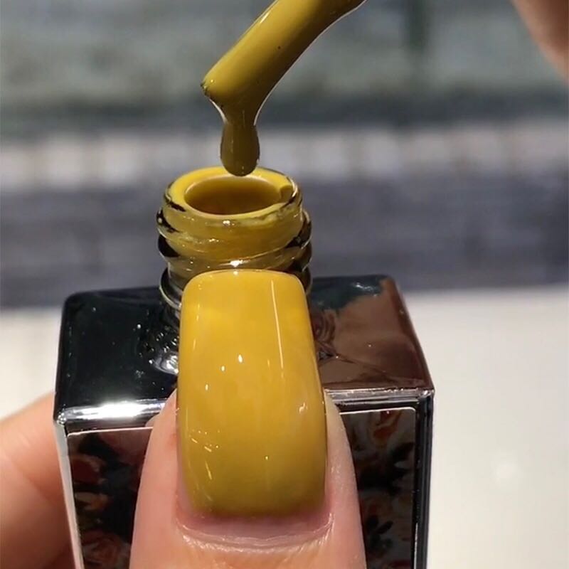 光疗显白芥末黄持久指甲胶