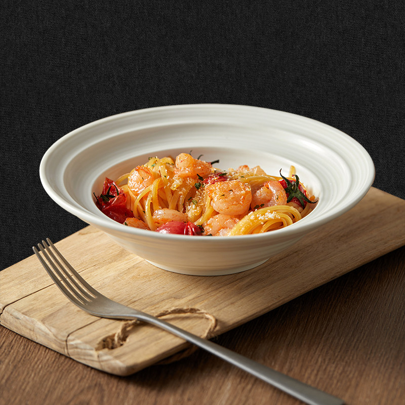 家用奶油风盘子菜盘深汤盘高级感