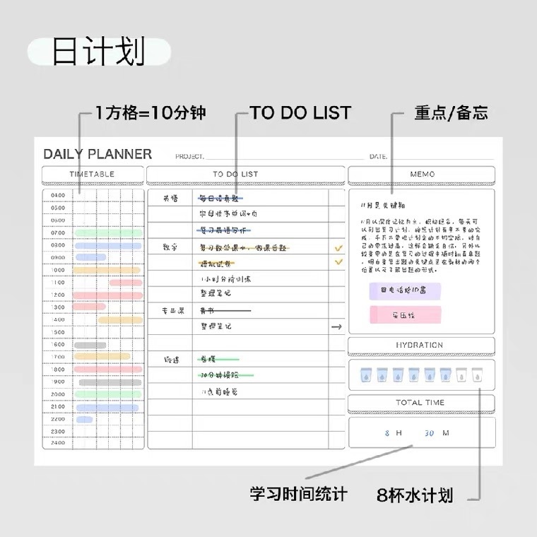 ipad考研规划自考计划表goodnotes电子手帐notability日周月模板