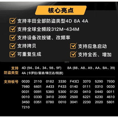 VVDI XM38丰田小卡智能卡子机 适用4D芯片5290 3370 0140 F433 等