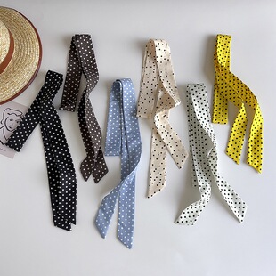 饰发带蝴蝶结飘带细窄小丝巾 饰领带波点扎头发装 跨境热卖 多功能装
