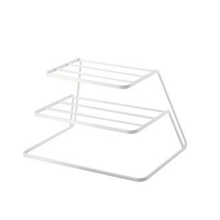 日式厨柜内碗碟收纳架小型盘子架托厨房放碗盘子收纳架双层铁艺