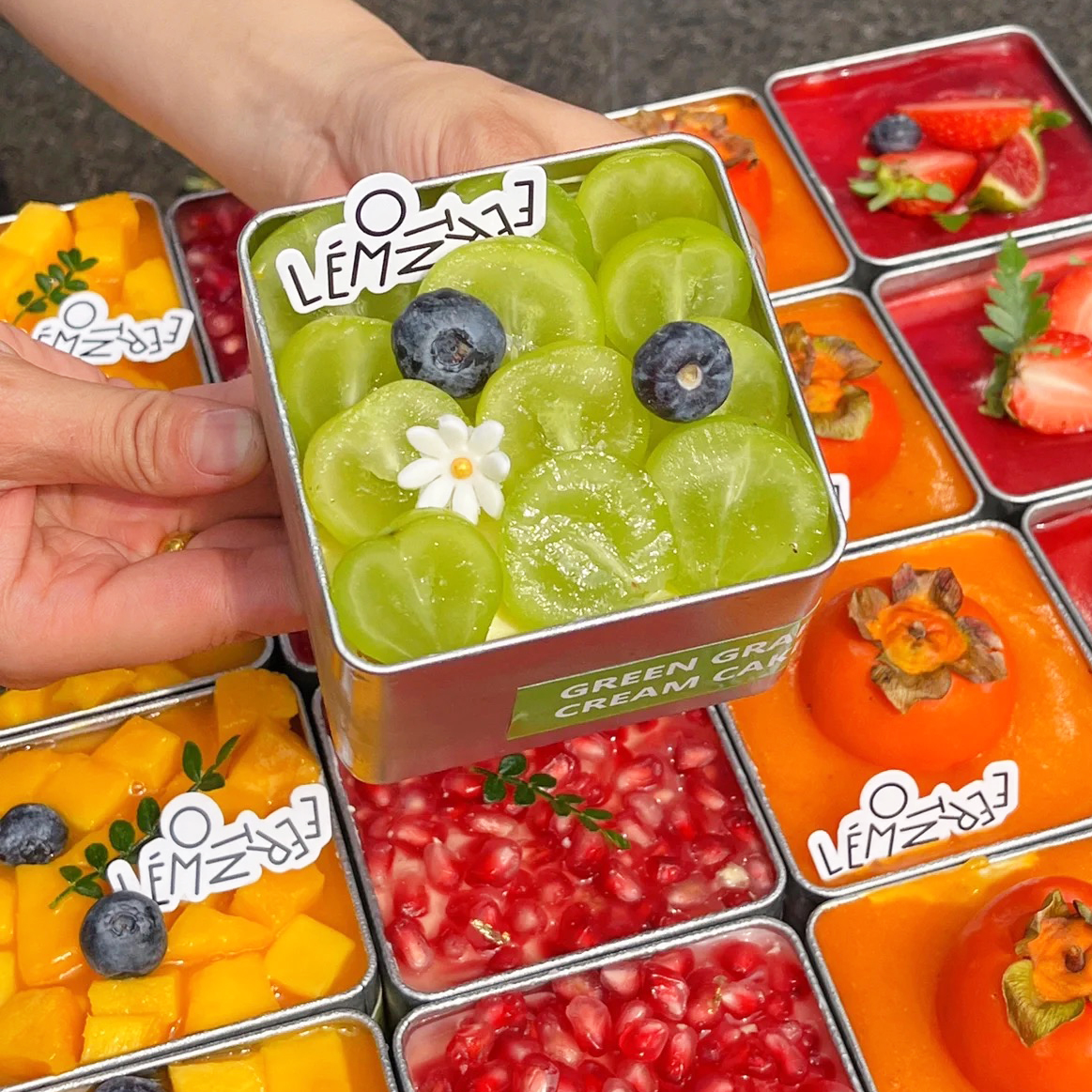 网红方形水果提拉米苏铁盒