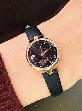 正品联名哈利波特手表魁地奇黑色真皮带魔法学院周边韩国OST女表