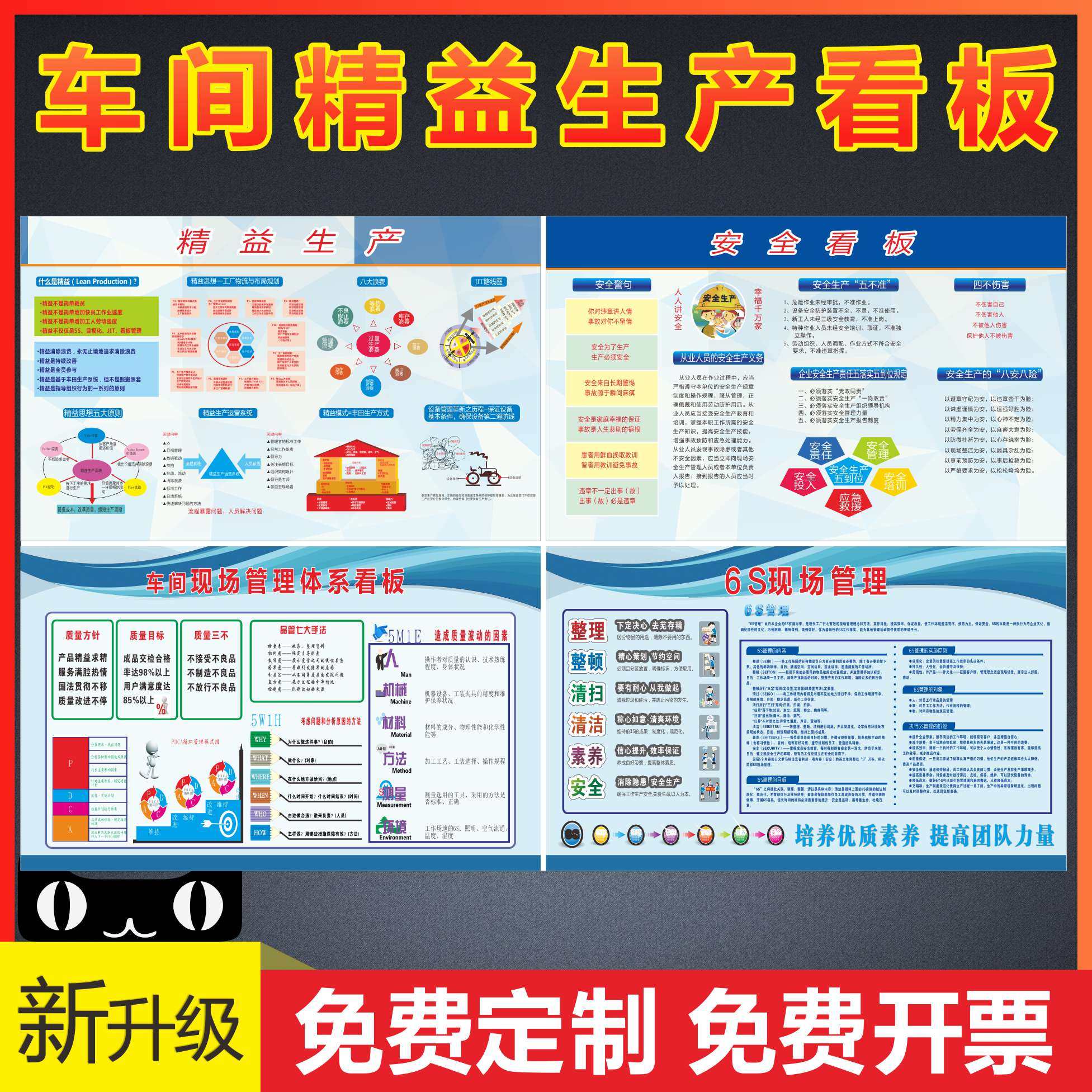 宣传栏6s 8s现场管理展板企业工厂车间看板安全生产消防安全专栏墙贴