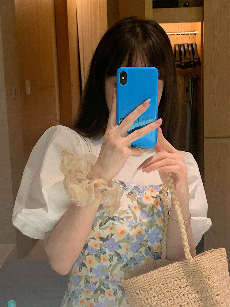 Super fairy ins Hyun Ya wind skirt women's summer small French retro fairy platycodon first love floral dress