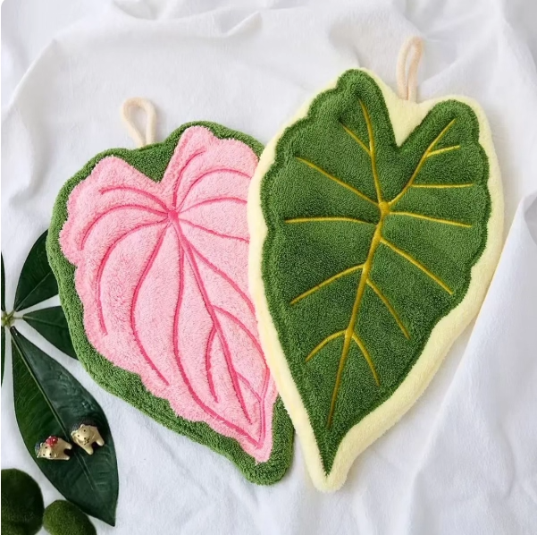 可爱树叶擦手巾挂式加厚珊瑚绒速干超强吸水高颜值家用厨房抹布,居家布艺,手巾/手帕,淘宝优惠券,粉丝福利购,淘宝优惠卷