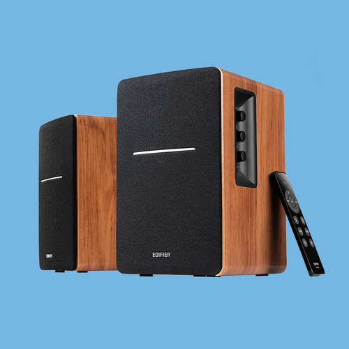 漫步者2.0音箱遥控木质